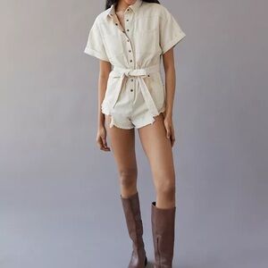 NWT Urban Outfitters BDG Devon Distressed Romper Western Rodeo Country